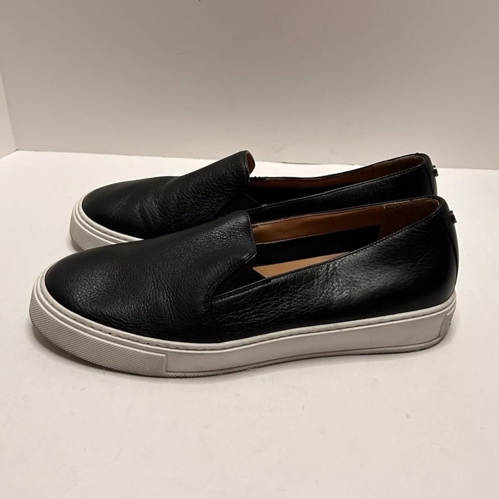 Aquatalia Onida Black Leather Slip-On Sneakers 10.5 - Picture 4 of 16